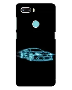 Чехол для ZTE Z18 Mini с картинкой «Неоновый контур Lamborghini»