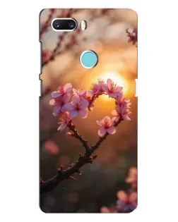 Чехол для ZTE Z18 Mini с картинкой «Розовый цвет сердце на фоне заката»