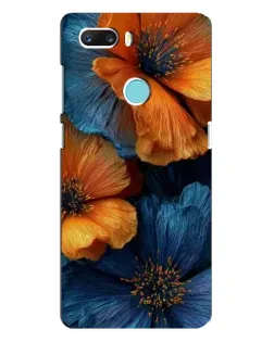 Чехол для ZTE Z18 Mini с картинкой «Яркая сине-оранжевая флора»