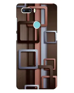 Чехол для ZTE Z18 Mini с картинкой «Коричневые объемные квадраты»