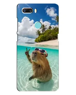 Чехол для ZTE Z18 Mini с картинкой «Капибара на море»