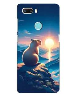 Чехол для ZTE Z18 Mini с картинкой «Закат солнца с капибарой»