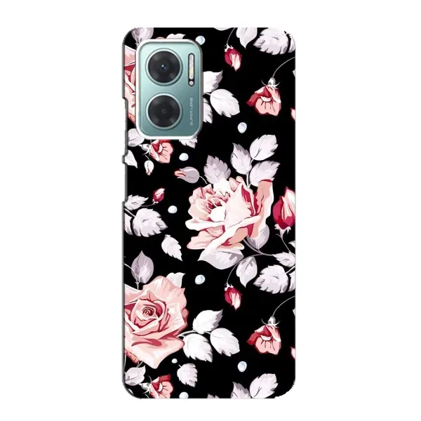 Чехол с принтом «Цветочки на черном» для Xiaomi Redmi Note 11E Чехол с принтом «Цветочки на черном» для Xiaomi Redmi Note 11E