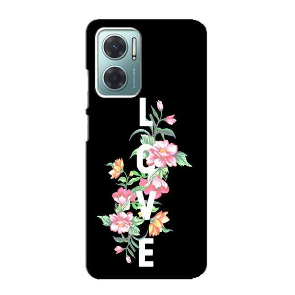 Чехол с принтом «Цветы LOVE» для Xiaomi Redmi Note 11E