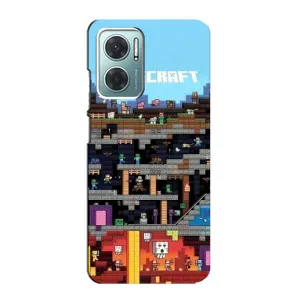 Чехол Майнкрафт на Xiaomi Redmi Note 11E (AlphaPrint) Minecraft (фон Minecraft)