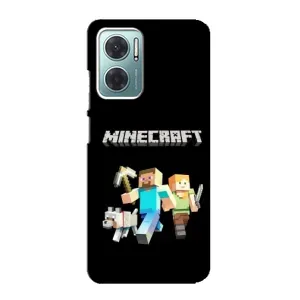 Чехол Майнкрафт на Xiaomi Redmi Note 11E (AlphaPrint) Minecraft (герои Minecraft)