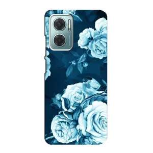 Чехлы (ART) Цветы на Xiaomi Redmi Note 11E (VPrint) (Голубые Бутоны)