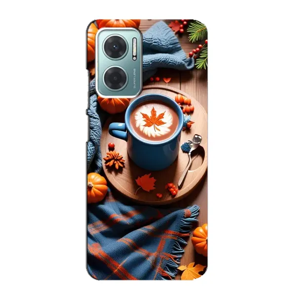 Чохол з принтом «Кава і гарбузики» для Xiaomi Redmi Note 11E