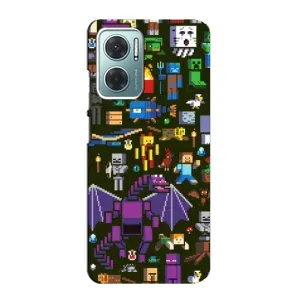 Чехол Майнкрафт на Xiaomi Redmi Note 11E (AlphaPrint) Minecraft (Коллаж Майнкрафт)