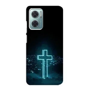 Чехол для Xiaomi Redmi Note 11E (AlphaPrint) - (Христианские) (Крест и город)