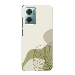 Силиконовый чехол с принтом в цветах на Xiaomi Redmi Note 11E (Зеленая монстера дизайн)