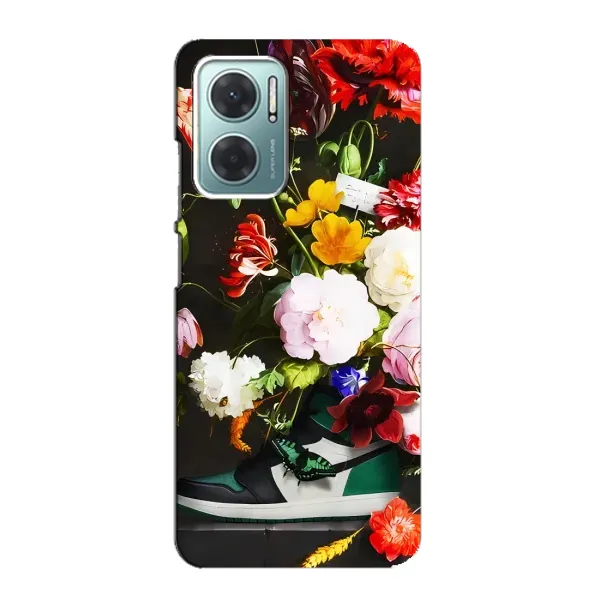 Чехол с принтом «Nike цветы» для Xiaomi Redmi Note 11E Чехол с принтом «Nike цветы» для Xiaomi Redmi Note 11E
