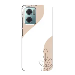 Силиконовый чехол с принтом в цветах на Xiaomi Redmi Note 11E (Нюдовая веточка абстракция)