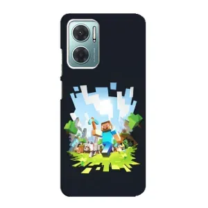 Чехол Майнкрафт на Xiaomi Redmi Note 11E (AlphaPrint) Minecraft (персонажи Minecraft)