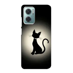 Чохол з принтом для Xiaomi Redmi Note 11E (AlphaPrint) Модні коти (Силует котика)