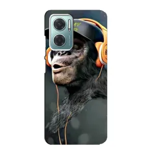 Чохол з Мавпами Xiaomi Redmi Note 11E - (AlphaPrint) (В навушниках)