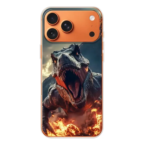 Чехол с принтом «Огненный динозавр» для Apple iPhone 18 Pro