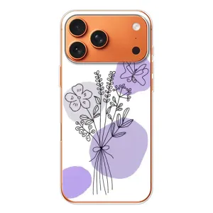 Силконовий чохол з принтом в квітах на Apple iPhone 18 Pro (Букет фіолетова абстракція)