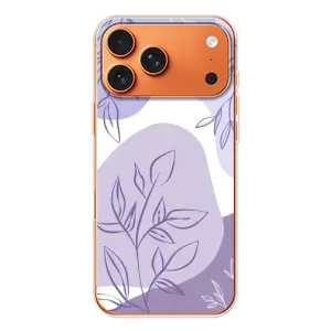 Силконовий чохол з принтом в квітах на Apple iPhone 18 Pro (Фіолетове листя абстракція)