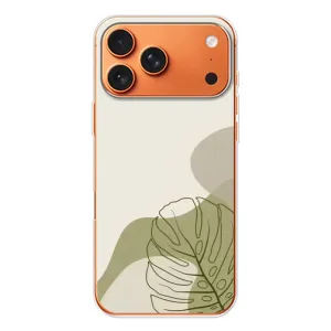 Силконовий чохол з принтом в квітах на Apple iPhone 18 Pro (Зелена монстера дизайн)
