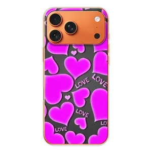 Чехлы для любимой на Епл Айфон 18 Про (VPrint) (Pink hearts)