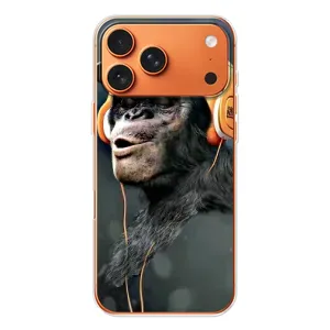 Чохол з Мавпами Apple iPhone 18 Pro - (AlphaPrint) (В навушниках)