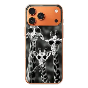 Силіконовий чохол з КАРТИНКАМИ літо для Apple iPhone 18 Pro (AlphaPrint) (Жирафи в окулярах)