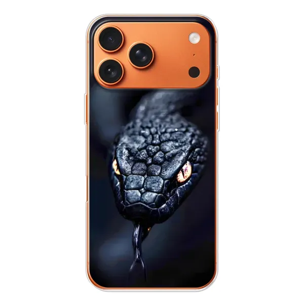 Чехол с принтом «Черная змея» для Apple iPhone 18 Pro