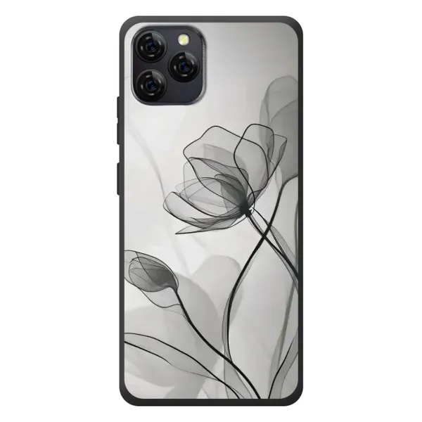 Чехол с принтом «Черные цветы» для Blackview A95