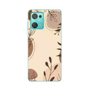 Чохол з квітковим принтом на Blackview Oskal S30 Pro (Коричневі квіти)