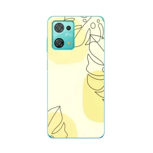 Силконовий чохол з принтом в квітах на Blackview Oscal C30 Pro (Жовта монстера арт)
