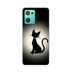 Чохол з принтом для Blackview Oscal C30 Pro (AlphaPrint) Модні коти (Силует котика)
