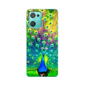 Чохол з пташками на Blackview Oscal C30 Pro (VPrint) (Яскравий Павлин)