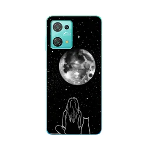 Чохол з малюнком кіт на Blackview Oscal C30 (Дівчина з котом)