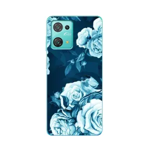 Чехлы (ART) Цветы на Blackview Oscal C30 (VPrint) (Голубые Бутоны)