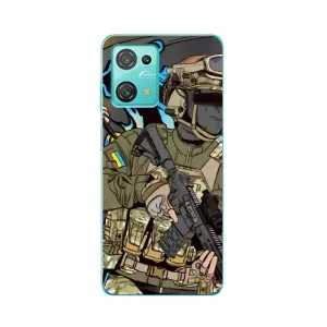 Чехлы с картинкой ЗСУ для Blackview Oscal C30 (AlphaPrint) (Воин ВСУ)