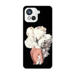 Чехлы (ART) Цветы на Blackview Oscal C80 (VPrint) (Белые цветы)