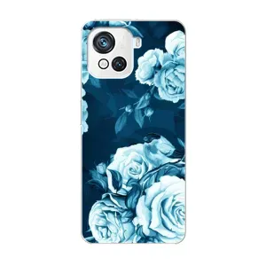 Чехлы (ART) Цветы на Blackview Oscal C80 (VPrint) (Голубые Бутоны)