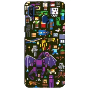Чехол Майнкрафт на Samsung Galaxy a20 2019 (A205F) (AlphaPrint) Minecraft (Коллаж Майнкрафт)