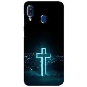 Чехол для Samsung Galaxy a20 2019 (A205F) (AlphaPrint) - (Христианские) (Крест и город)