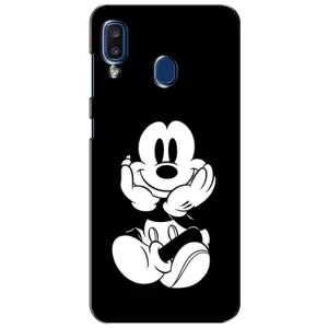 Эксклюзивный чехол для Samsung Galaxy a20 2019 (A205F) (AlphaPrint - Мультяшные) (Микки на черном)