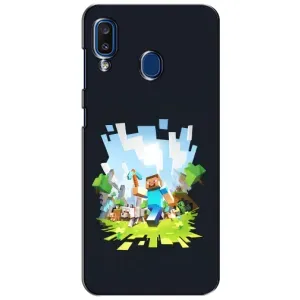 Чехол Майнкрафт на Samsung Galaxy a20 2019 (A205F) (AlphaPrint) Minecraft (персонажи Minecraft)