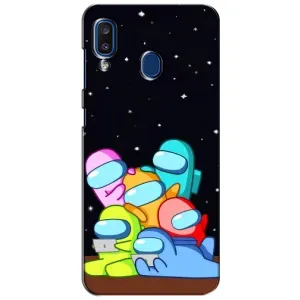 Чехол Амонг Ас для Samsung Galaxy a20 2019 (A205F) (AlphaPrint) (Скины в космосе)