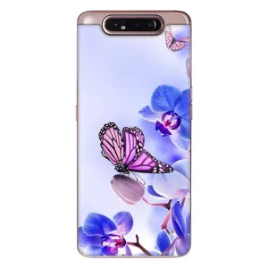 Чехлы с Цветами для Samsung Galaxy a80 2019 ( A805F ) (VPrint) (Бабочка на цветочке)