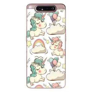 Чехол для Самсунг Галакси A80 2019 ( А805Ф ) - (Единорожки - Новинки) (AlphaPrint) (Единорожки)