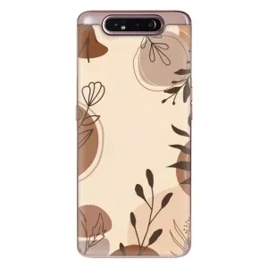 Чехол с цветочным принтом на Самсунг Галакси A80 2019 ( А805Ф ) (Коричневые цветы)