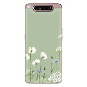 Чехол с цветочным принтом на Самсунг Галакси A80 2019 ( А805Ф ) (Цветы на зеленом)