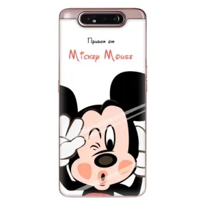 Эксклюзивный чехол для Samsung Galaxy a80 2019 ( A805F ) (AlphaPrint - Мультяшные) (Маус Микки)