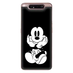 Эксклюзивный чехол для Samsung Galaxy a80 2019 ( A805F ) (AlphaPrint - Мультяшные) (Микки на черном)