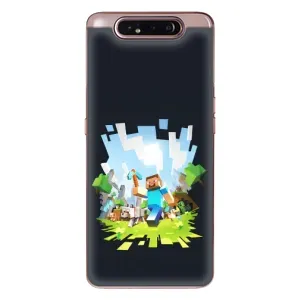 Чехол Майнкрафт на Samsung Galaxy a80 2019 ( A805F ) (AlphaPrint) Minecraft (персонажи Minecraft)